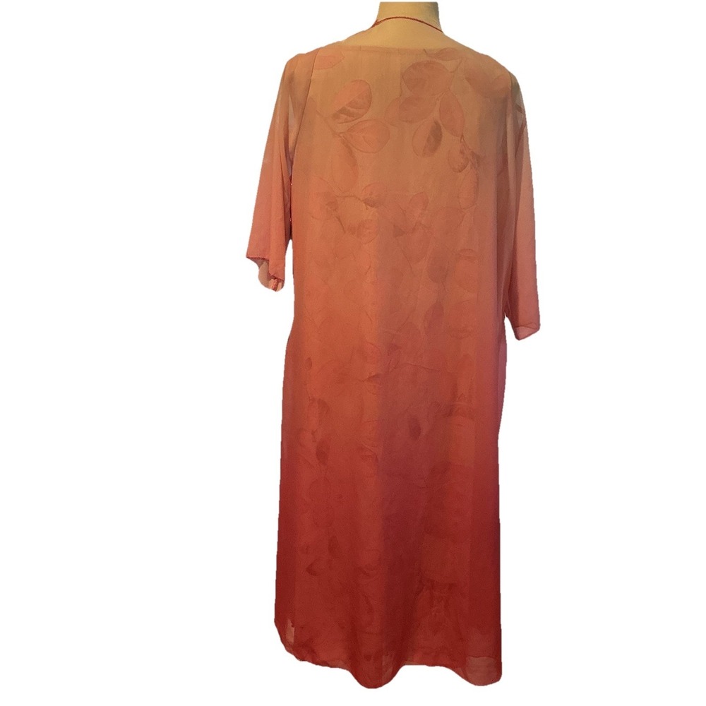 2pc Women's 3XL Maxi Sleeveless Dress & Duster Cardigan Floral Abstract Art Boho - Picture 2 of 7
